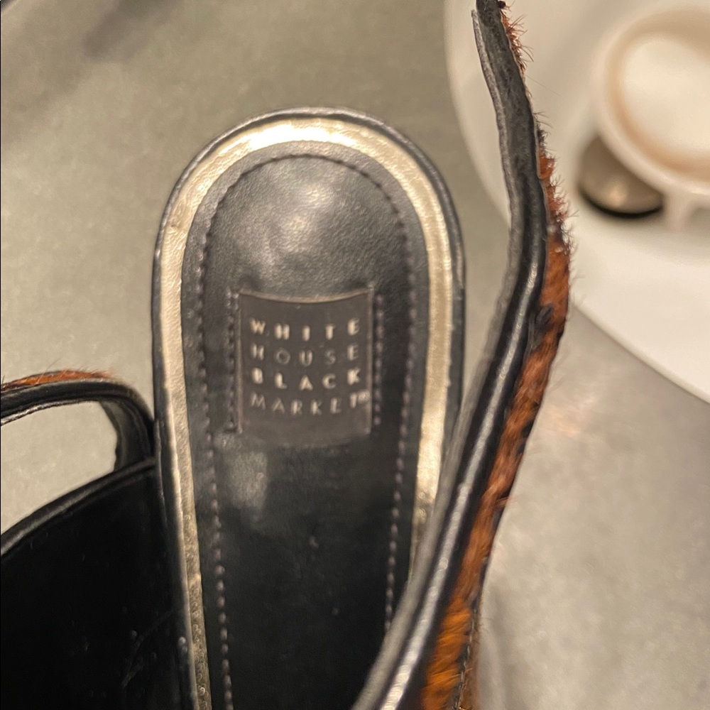 Leather Sling backs, ‘Dana’, White House Black Market animal print 9M - Picture 6 of 9